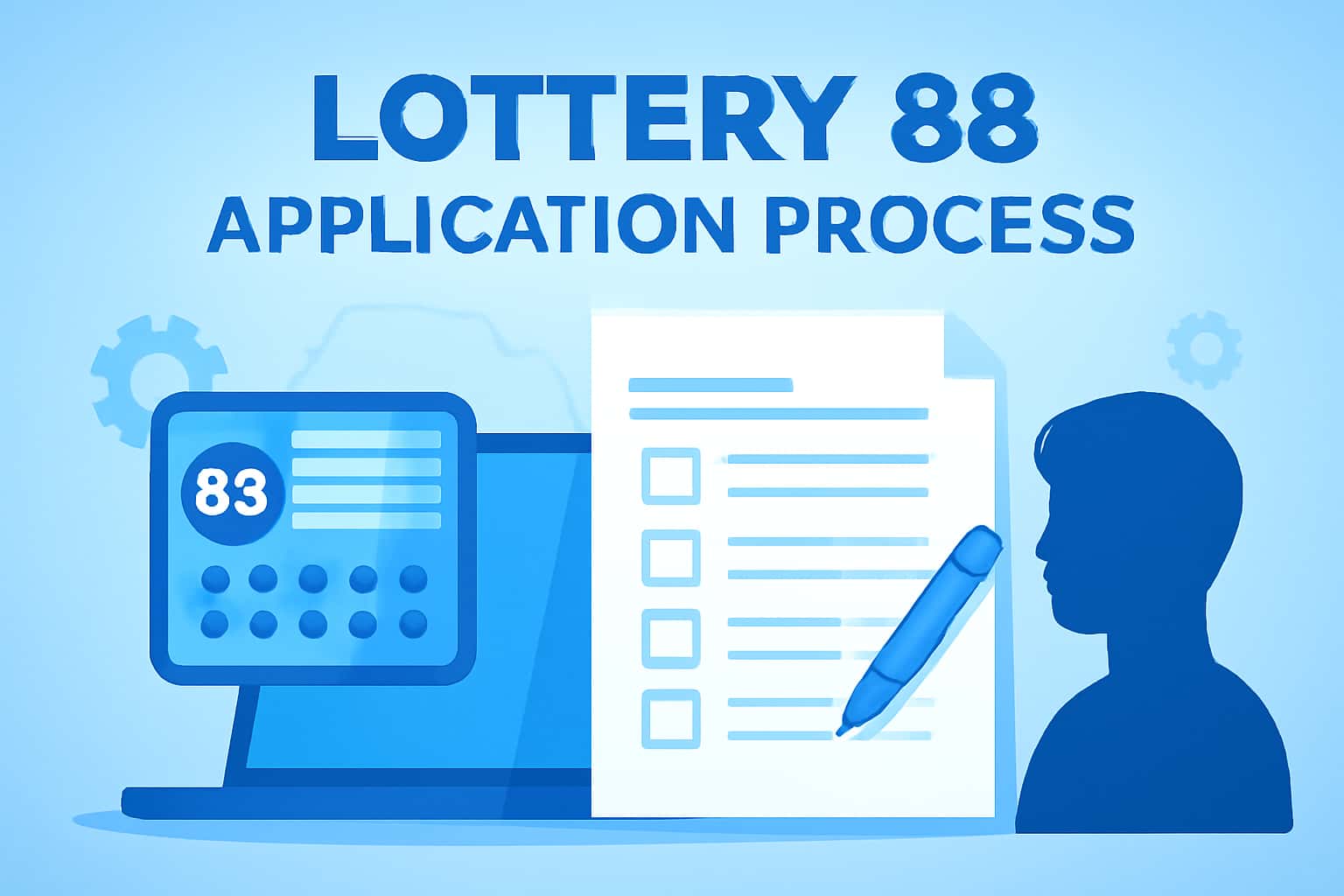 An informative graphical representation of the Lottery 88 application process.