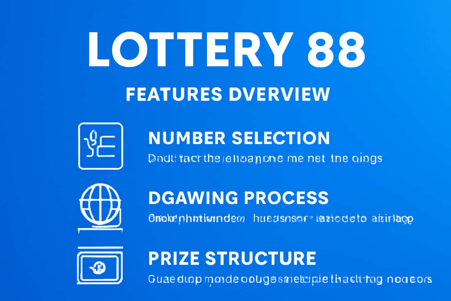 Visual representation of features overview for Lottery 88.