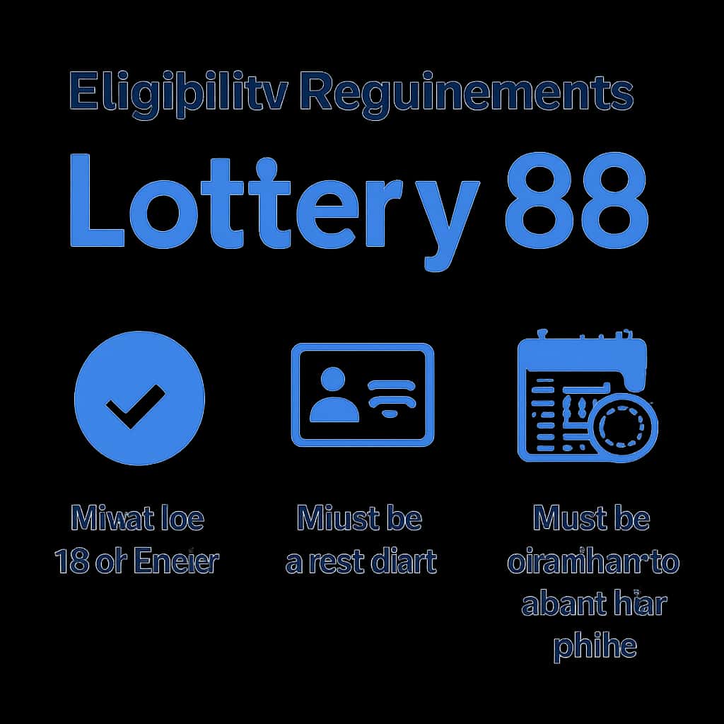 An illustration detailing the steps in the eligibility process for Lottery 88.