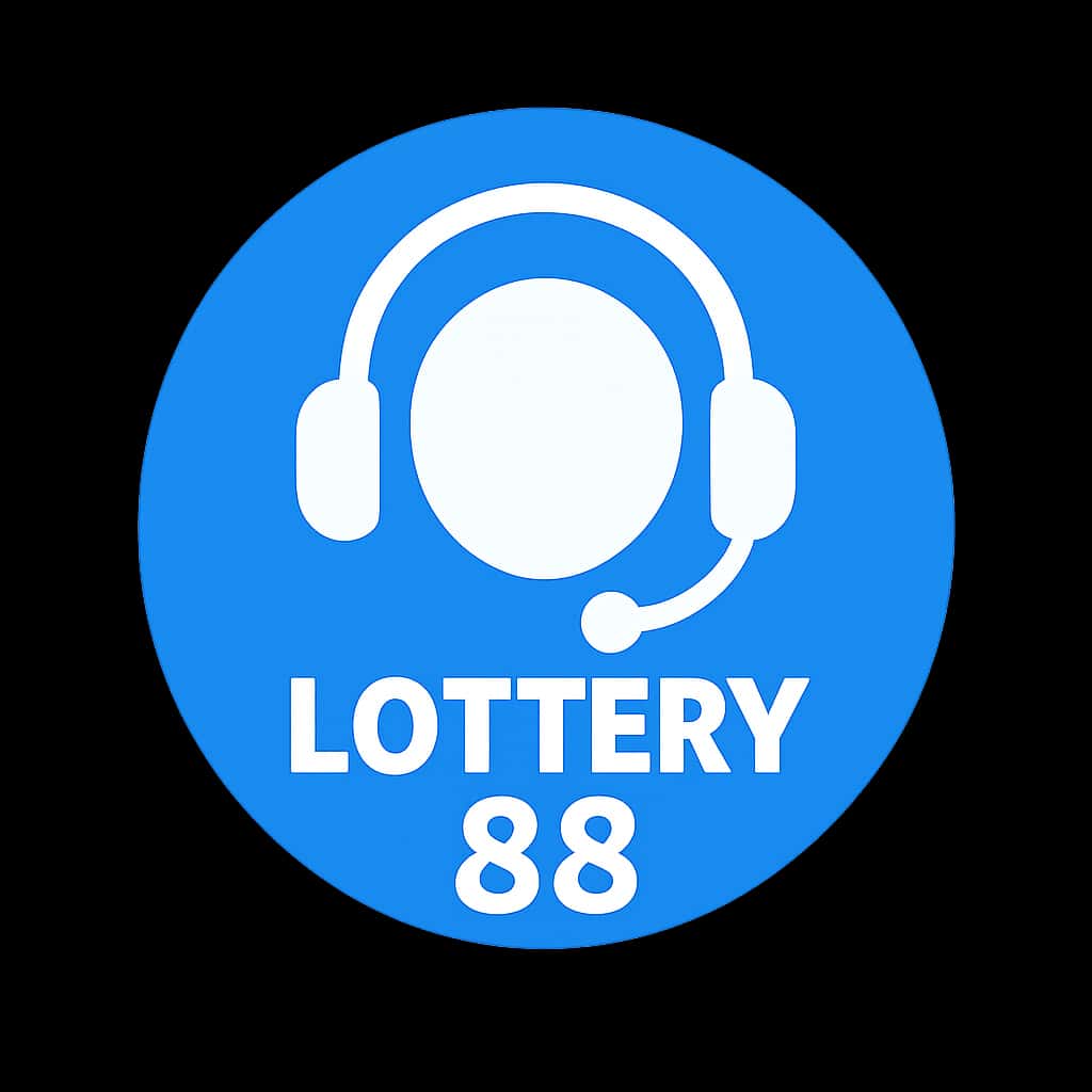 An icon symbolizing support for Lottery 88, featuring the text in a clear design.