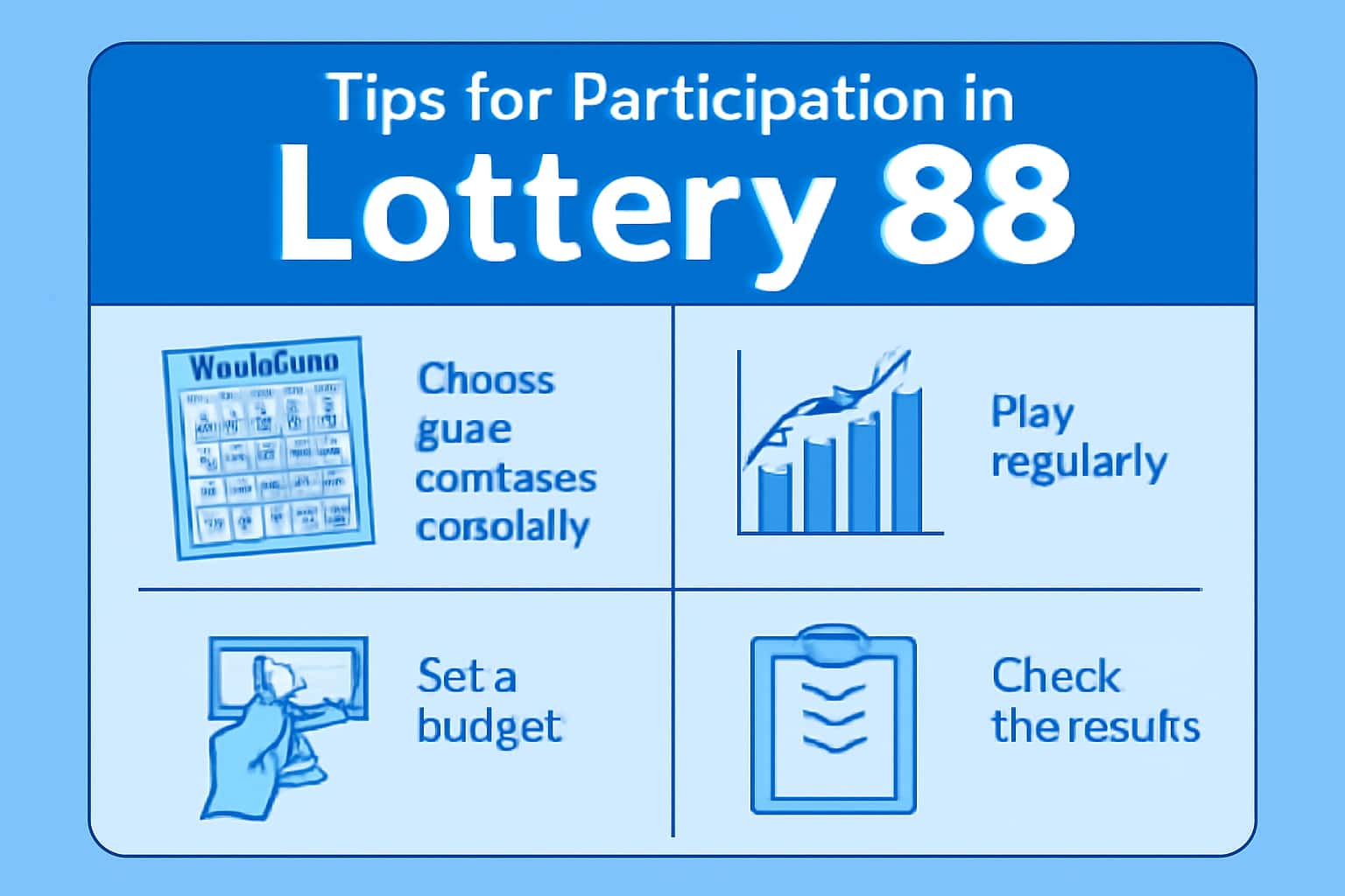 An informational scene depicting tips for participation in Lottery 88.