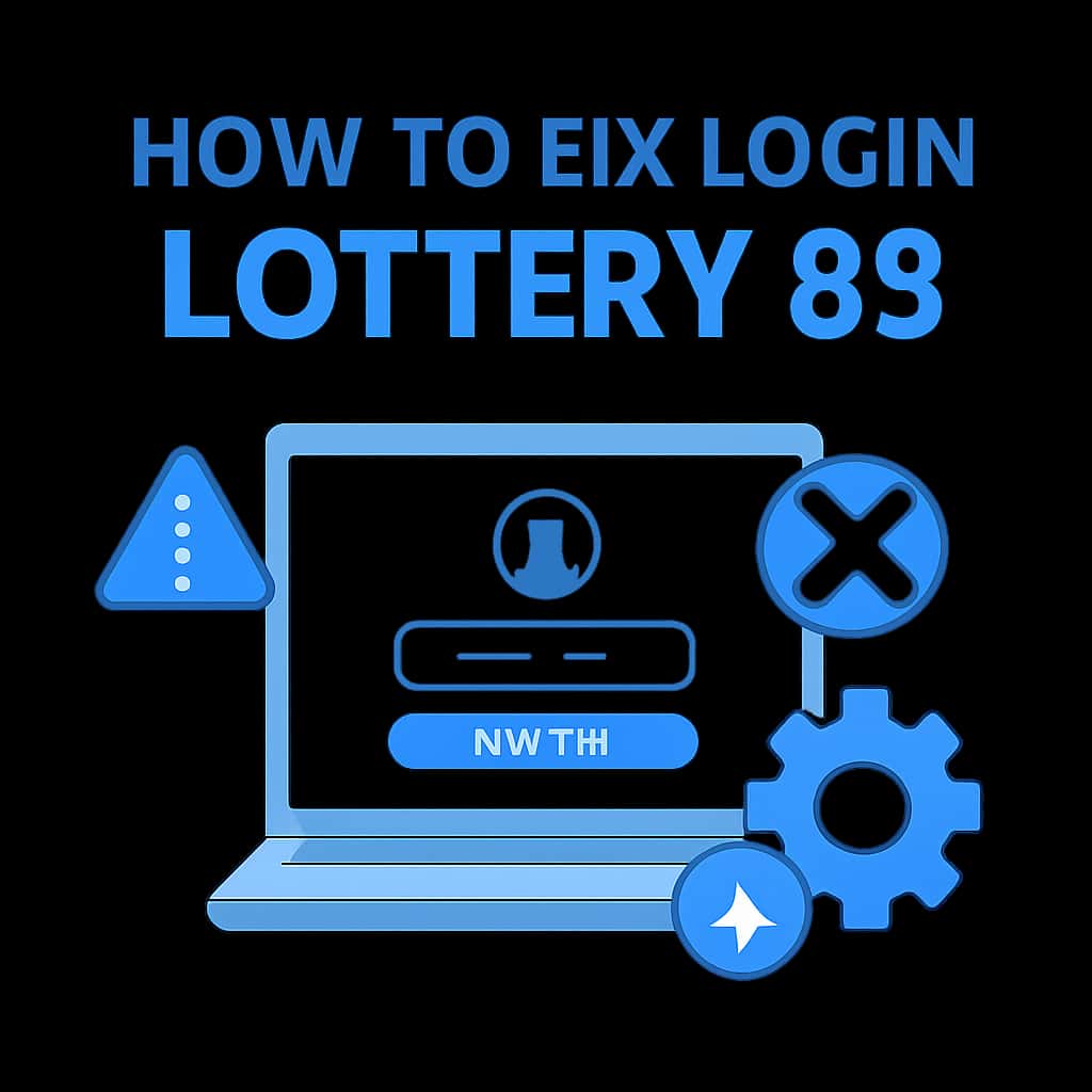Diagram illustrating common login problems and solutions for Lottery 88.