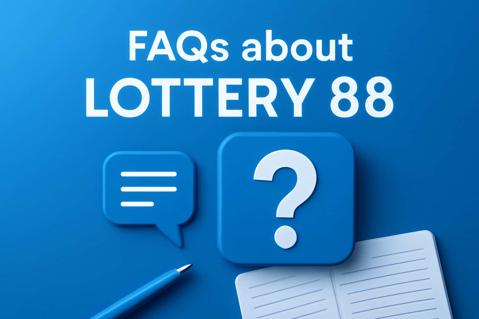 A futuristic scene illustrating FAQs about Lottery 88 with blue lighting.