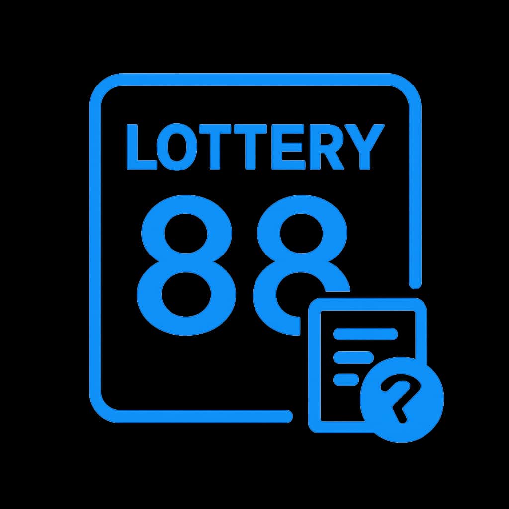 Badge representing Lottery 88 with a clean design.