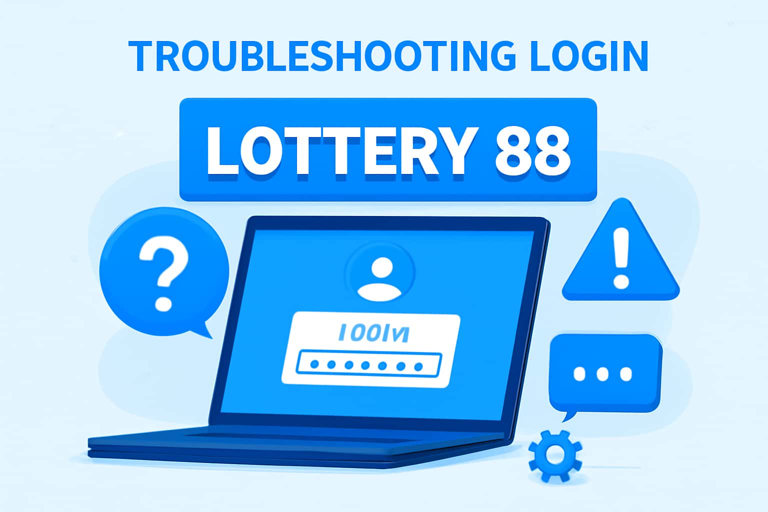An informative scene illustrating the process of troubleshooting login issues for Lottery 88.